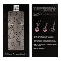 BinQi wholesale 2022 OEM Customize Design Black  Paper Packing Box For Refillable Perfume bottles