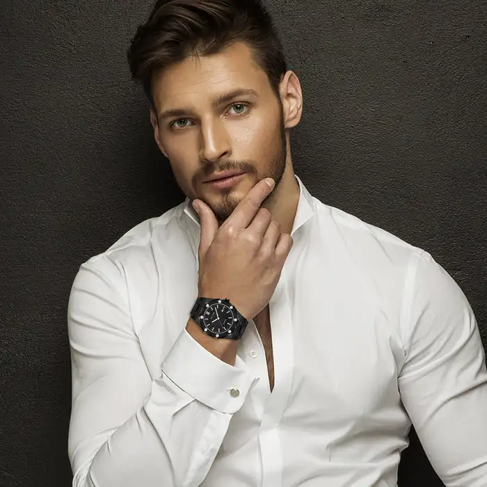 PINTIME Full Steel Business Mens Watches Top Brand Luxury Quartz Watch Men Military Wristwatch Relogio Masculino Erkek Kol Saati