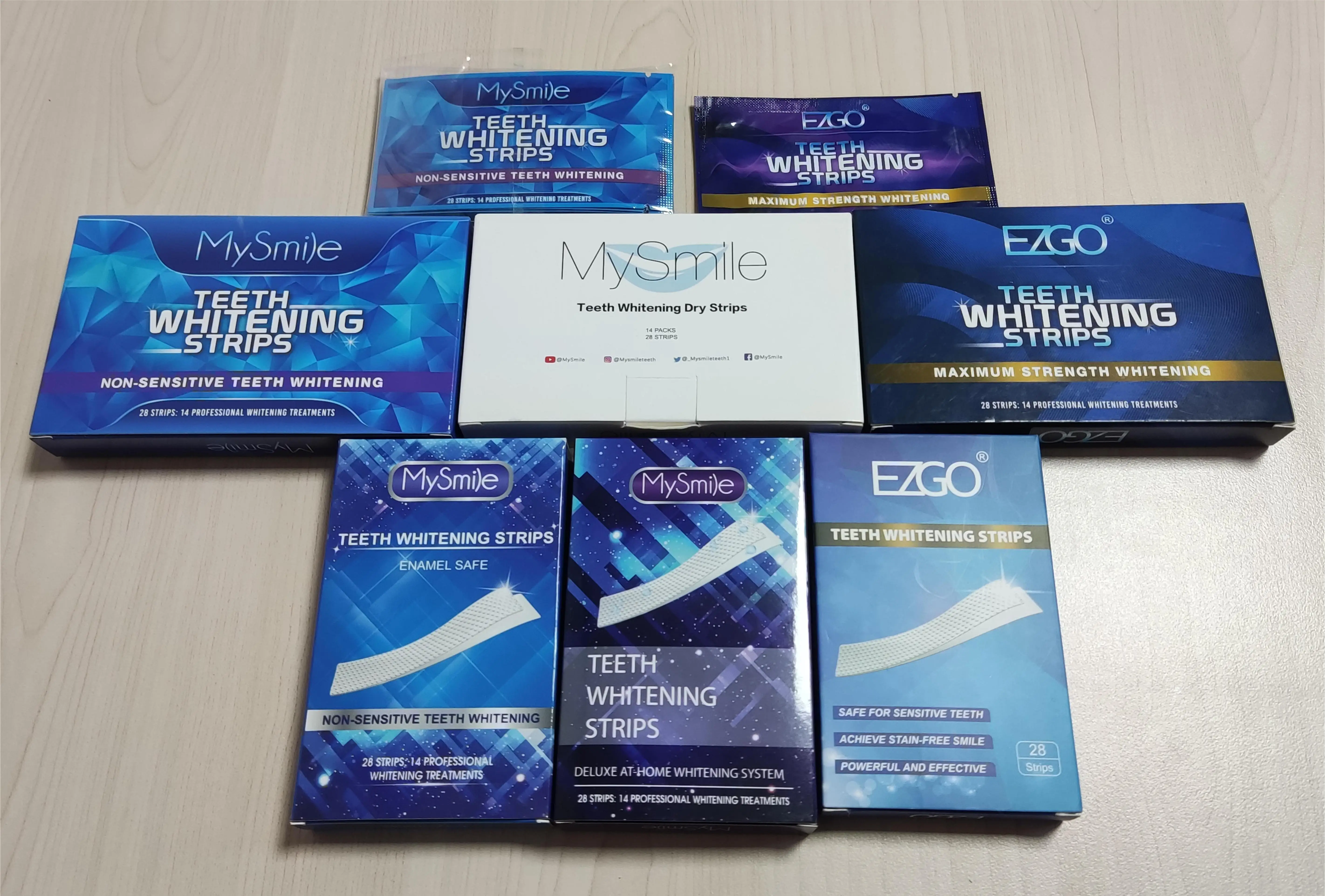 Private Logo White Smile Professional 28 Strips Teeth Whitening strips Direct White Teeth Bleaching Strip for Stain removal