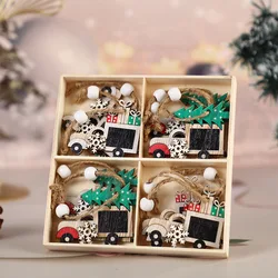 Christmas supplies props painted lovely angel and christmas elk Christmas gifts wooden pendant