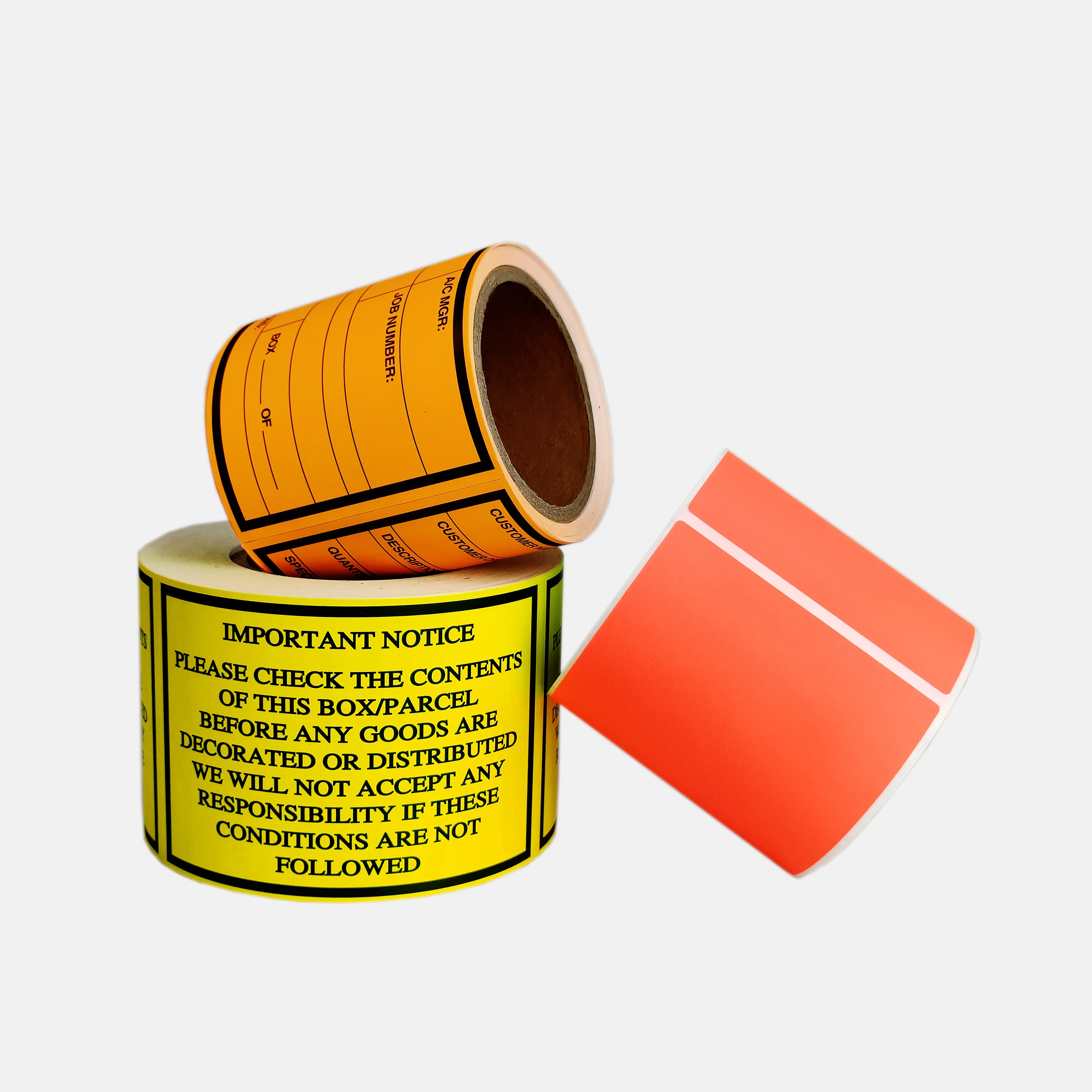 OLANTAI 152 x 100mm Custom Logo Adhesive Paper Colored Free sample Fluorescence Printing Shipping Sticker Label