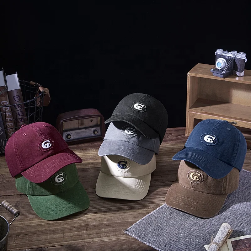 Wholesale 6 panel caps hats cotton printing Custom  LOGO embroidery 112 trucker distress hats baseball cap
