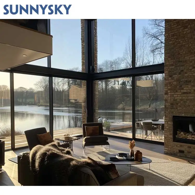 Sunnysky NFRC Large Windows Glass Big Picture Window Panoramic Window Floor To Ceiling Fixed Window