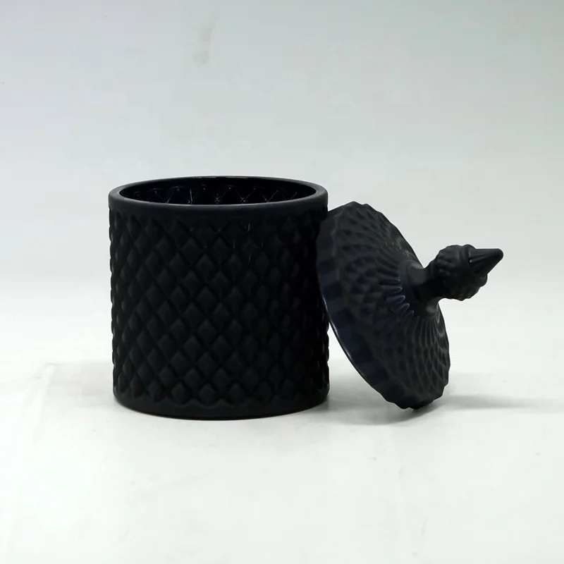 Luxury Black and White Classical Style Customizable Glass Candle Jars Transparent Old Fashioned Glass Cup