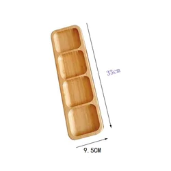 Diyue Wooden Snack Tray Serving Plate Nuts Platter Food Serving Tray Stock Wholesale Bamboo 4 Grid Candy Plates