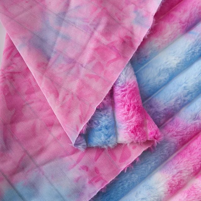 RL PV Plush tie-dye colorful Rabbit Fur Faux Mink Fur Cheap vintage velvet fabric for clothes clothing by the yard clearance