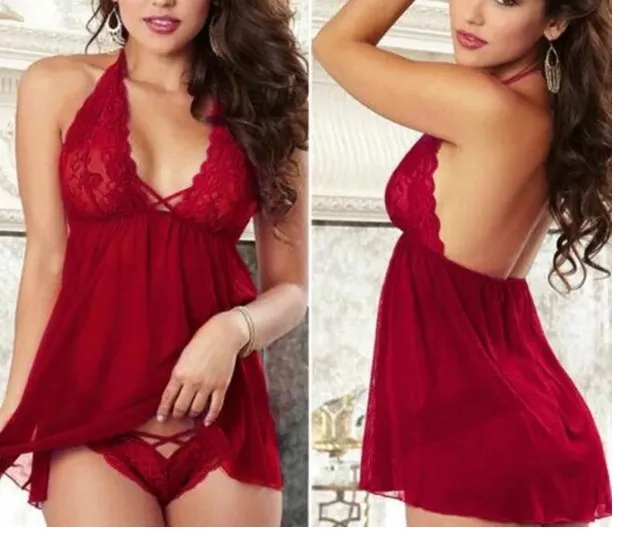 Suspender nightdress sexy lady  net yarn halter dress cute home underwear skirt