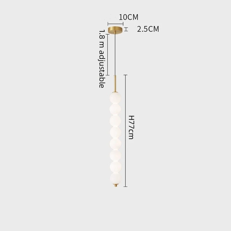 All copper bedside chandelier Creme Frauche style creative personality pearl glass bubble ball lamp