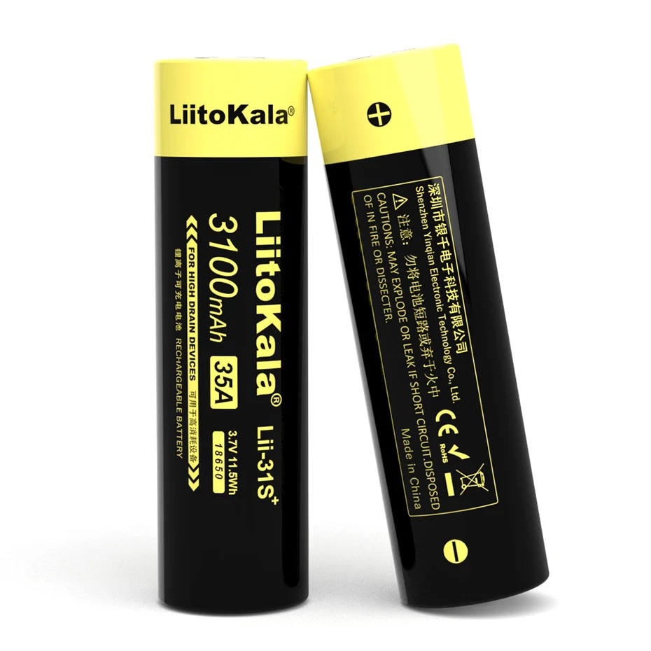 LiitoKala Lii-31S 18650 3100 мАч 25A 35A высокой мощности 3 6 В аккумуляторная батарея для фонарика