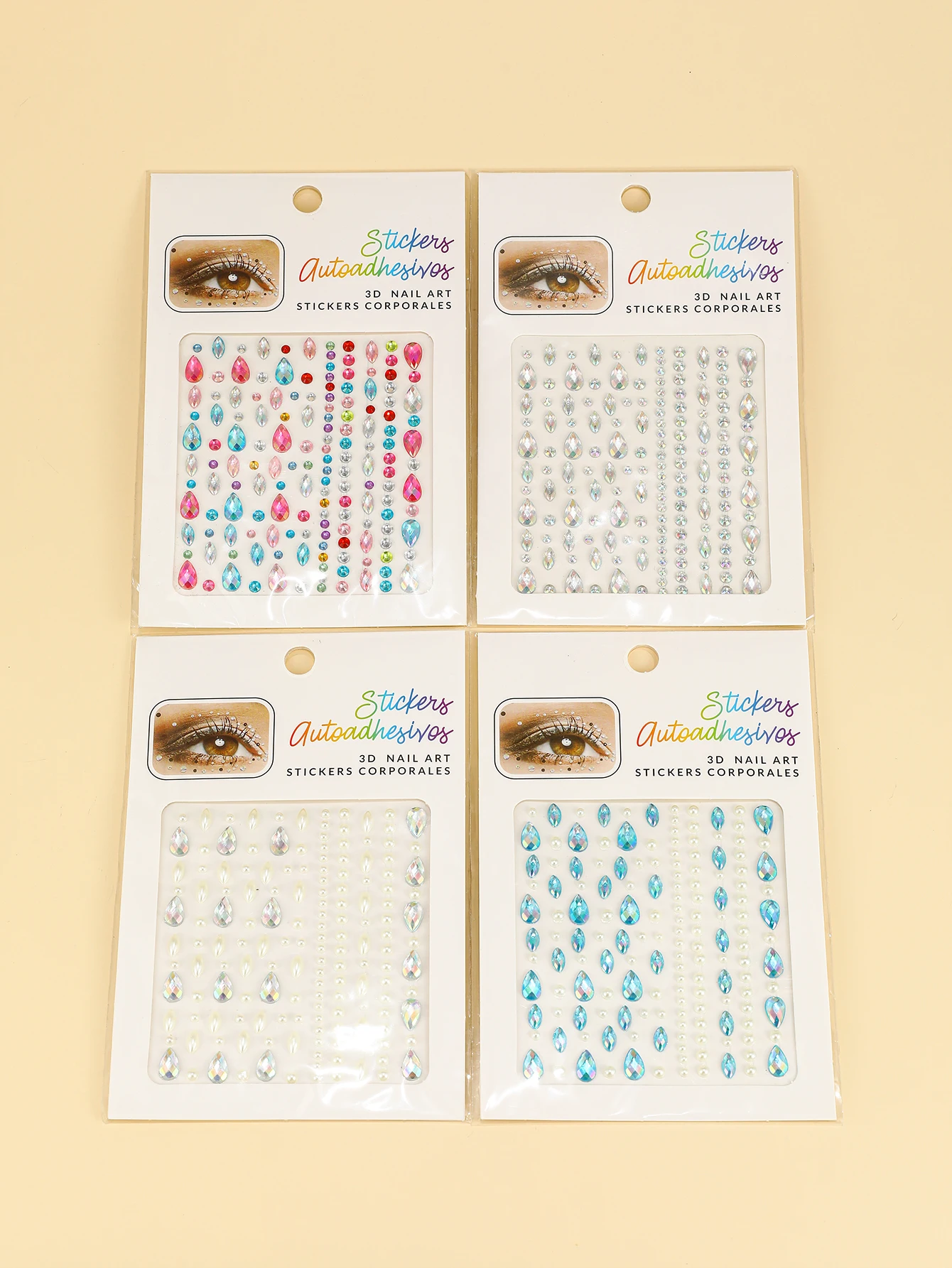 Mixed Color Nail Decoration Makeup Fancy Diy Glass Stones Crystal Round Beads Flatback Acrylic Nail Crystal