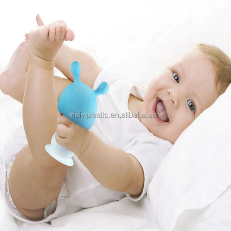 100% Food Grade Baby Teether Rattle Toy Newborn Molar Teether Toy Music Mushroom Teether Toy