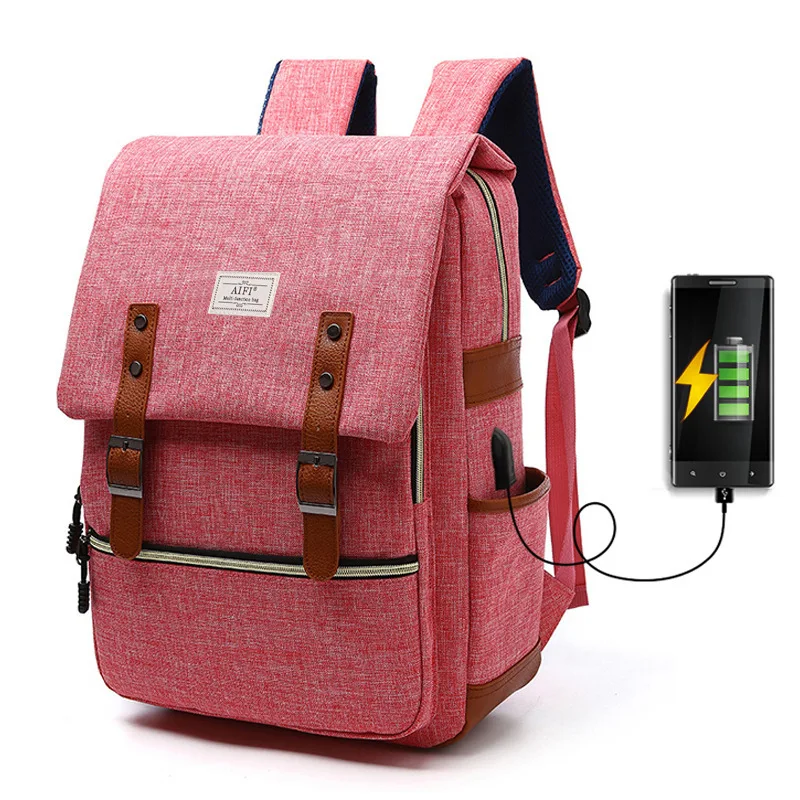 
Custom 15 Inch Waterproof Polyester Travel USB Charging Bag Laptop Backpacks 