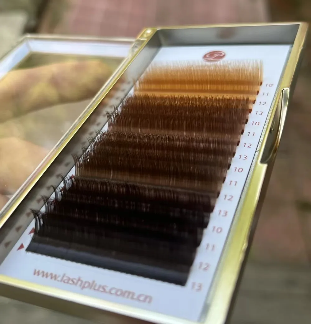 LashPlus Premium quality Handcrafted Rich Dark Brown color Volume 0.05 0.07 0.10 0.15 Brown Lash Extensions