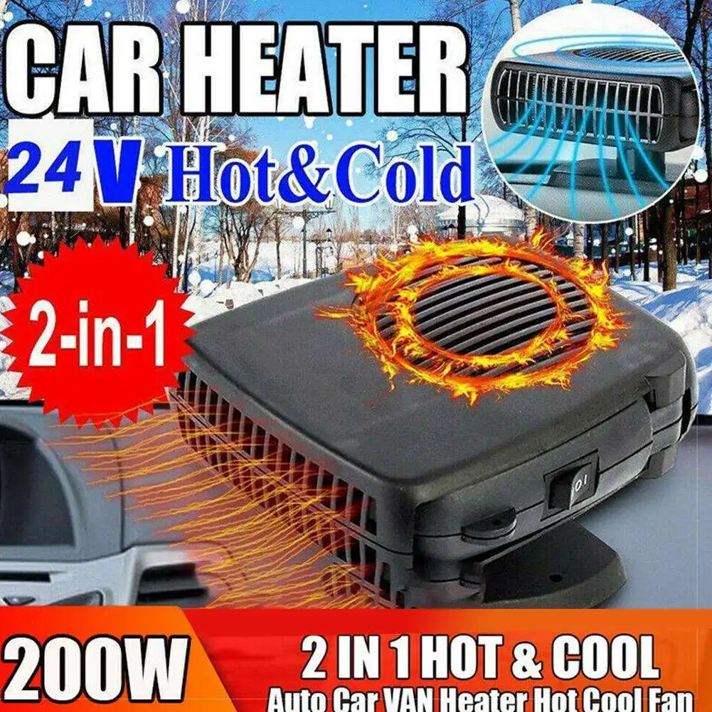 12/24V 200W Portable Auto Electric Car Heater Windshield 360 Degree Rotationdc electrically air fan ABS plug in heater