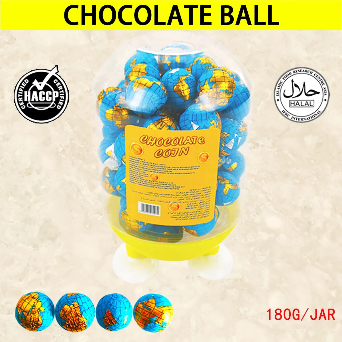 Child favorite Delicious Halal Candy Football Shaped Chocolate multicolour Round Choco Balls