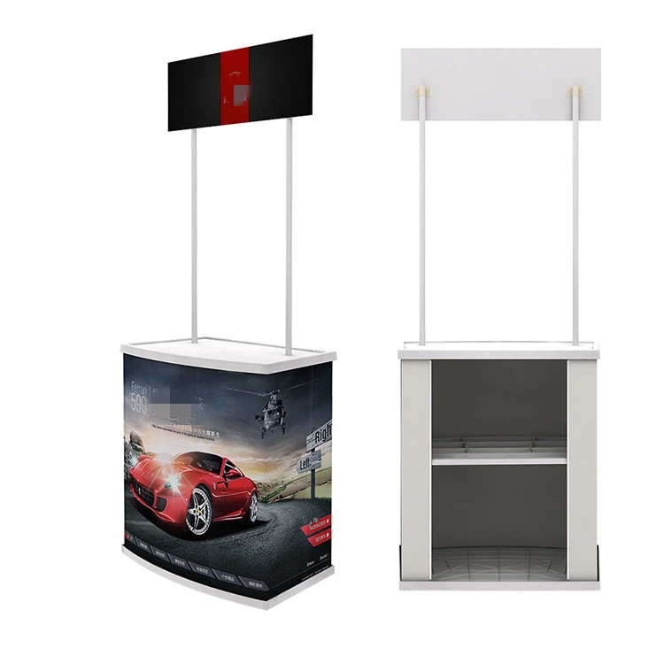 High Quality Portable Pop Up Exhibition Reception Promotion Trade Show Shop Bar Display Counter Design   Stands