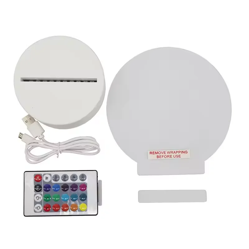 Популярный Радужный RGB ночник с диммером Овальный ABS Base Светодиодная настольная лампа пустым акриловым покрытием для DIY