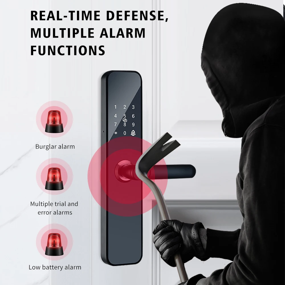 Amazon Top Security Intelligent Main Gate electric lock, WiFi App Digital Tuya Fingerprint Door Smart Locks