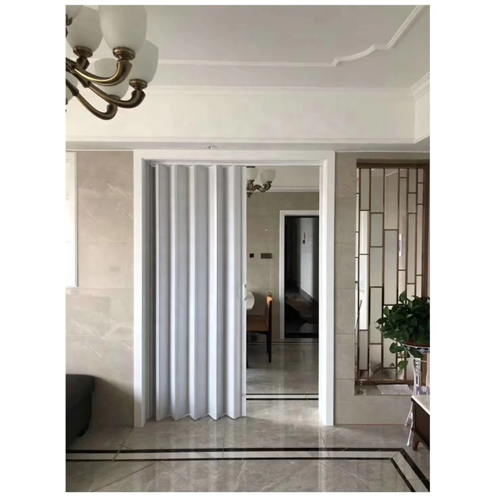2024 New Pvc Sliding Door Space Saving Pvc Bathroom Folding Door Design Divider Accordion Door in Philippines