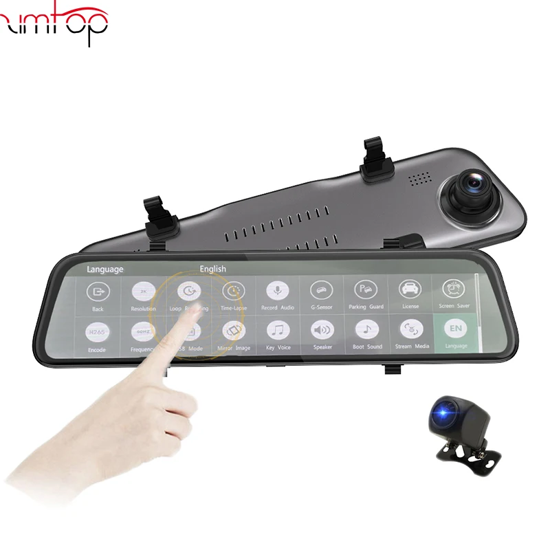2019 12 дюймов новые продукты спереди 2 к обратный 1080P супер разрешение градусов 170 Wde угол автомобиля DVR регистраторы с ночное видение