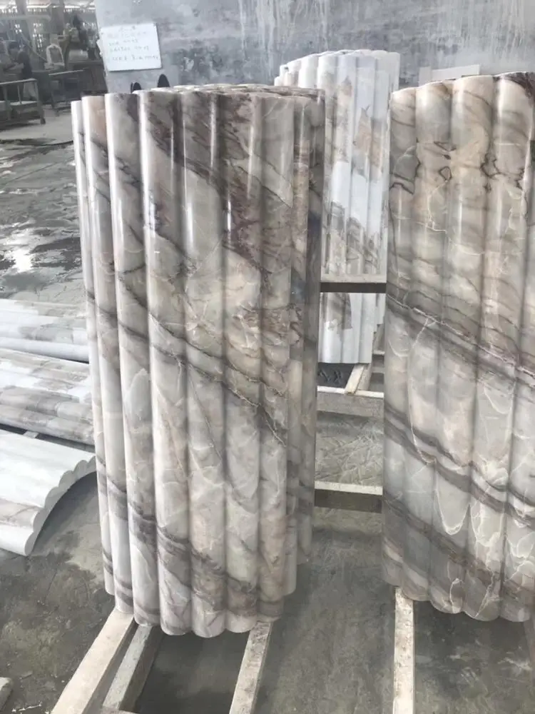 decorative cladding of corinthian marble columns for house