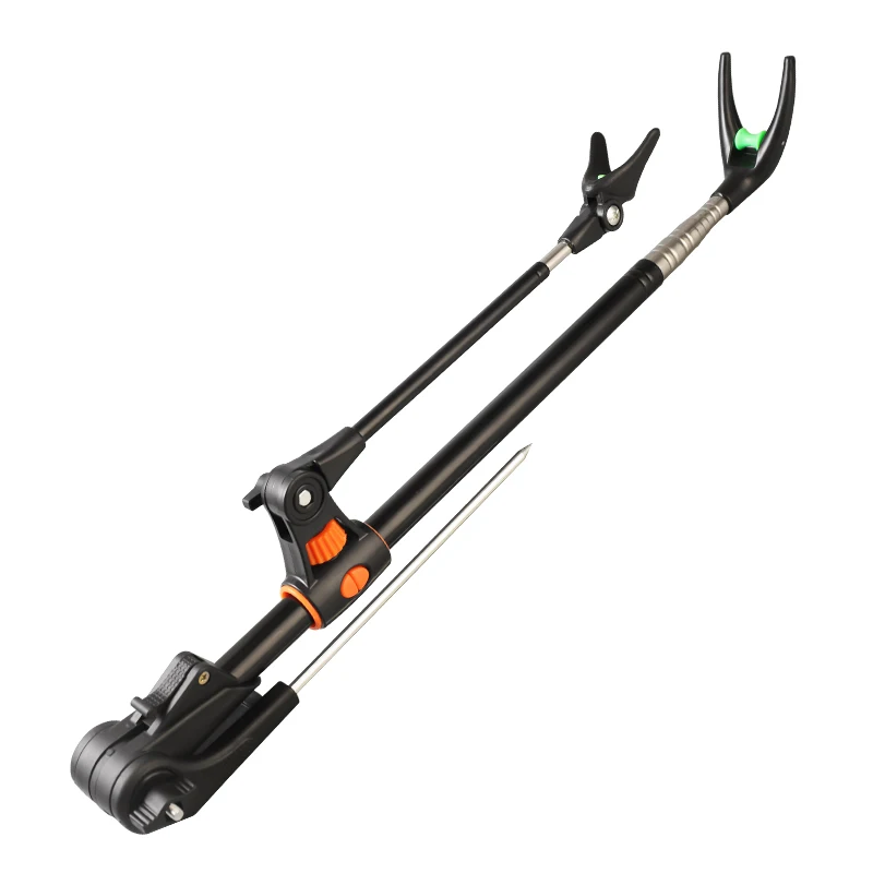DN 180 degree rotation 2.1m stainless steel telescopic fishing rod holder adjustable ground fishing rod rack stand