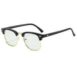 China Manufacturer Polarized Photochromic Half Frame Sunglasses Unisex Driving Glasses Men Women Metal Sunglasses