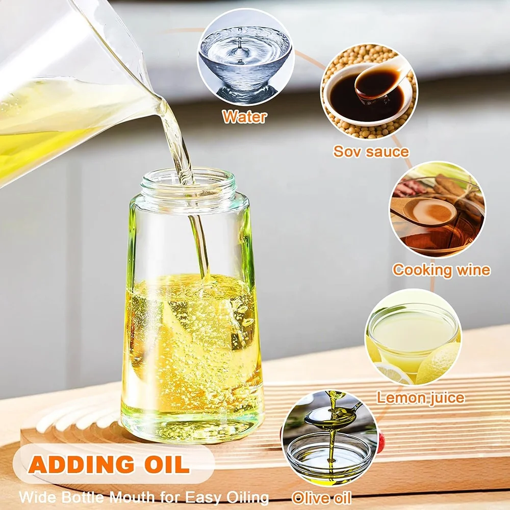 New Multifunction Glass Olive Oil Sprayers Mister Vinegar Dispenser Bottle Oil Spray Bottle 2 In 1 Oil Dispenser for Cooking