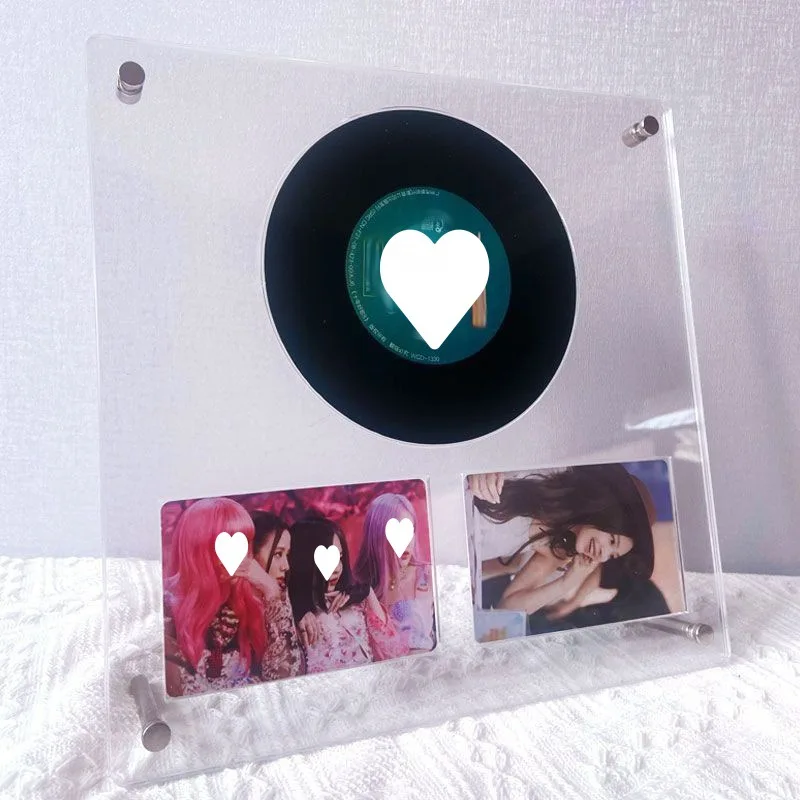New Arrival INS Desktop Ornaments CD Record Stand Kpop Idols Acrylic CD Frame Photocard Display Album Storage Racks