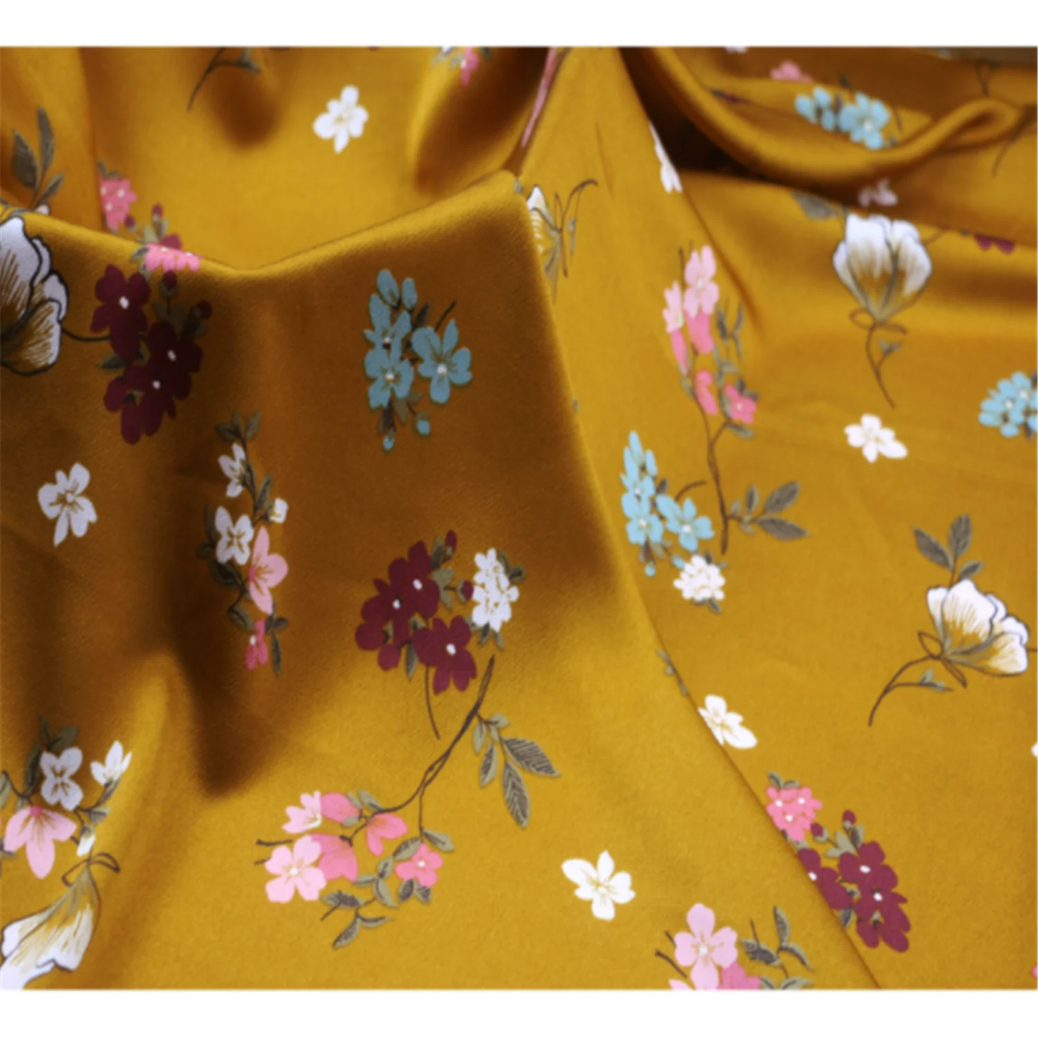 
Best price customized design print satin silk fabric roll for baby clothes 