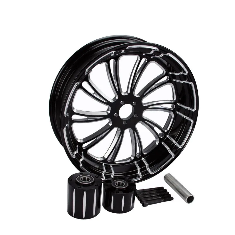 Motorcycle front rear modified wheel rims aluminum alloy 18 inch black for Harley Davidson motorcycles after 2008-2019