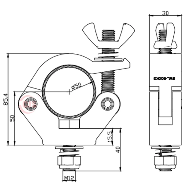 Truss display Thin section load 500kg pipe diameter 48-51 truss accessories truss clamp