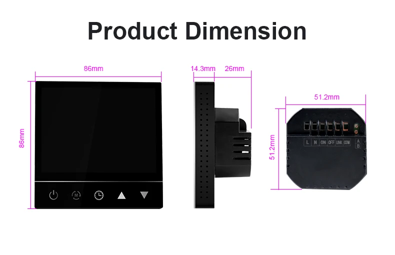 WiFi Tuya Electric Floor Heating Controller LCD Touch Screen Wireless Modbus Thermostat for HVAC