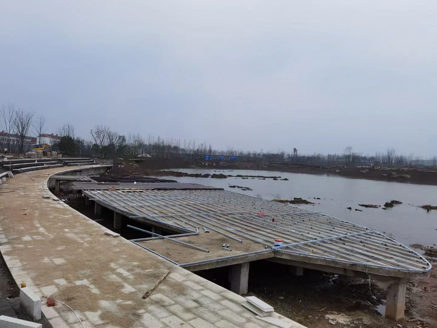 Manufacturer Wear-Resistant Piso De Bambu Strand Woven Tile Flooring for Courtyard Garden Park Seaside