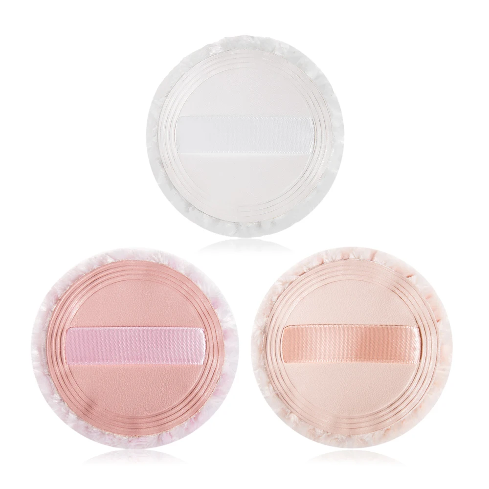 Private label cosmetic plush puff loose powder cushion cotton makeup puff