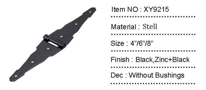 Garden Fence Gate Farm Gate Heavy Duty Steel Strap Hinge Ornamental Gate Hinges With Bushings