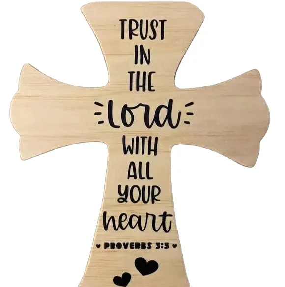 Customized Good Quality Hanging Decor-faith Designed Wood Cross farmhouse decor