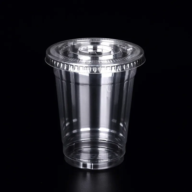 
16oz Customized Cup Printing Logo Plastic Cup with Dome Flat Lid 