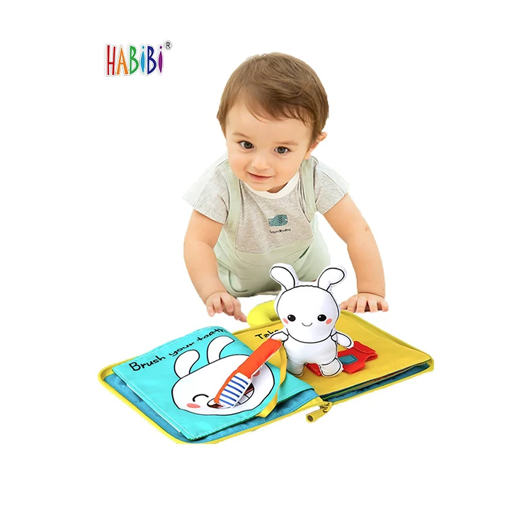 2024 new educational toy 3D Amusing Baby Color Story Cloth Books Washable Baby Telling Stories Cloth Book Quiet Cloth Book