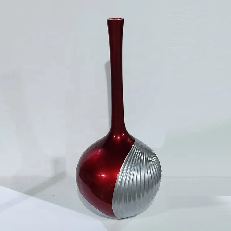 Factory Indoor Home Decorative White Black Red Vase Art Design Flower Pot With Spiral Stripe for Decor