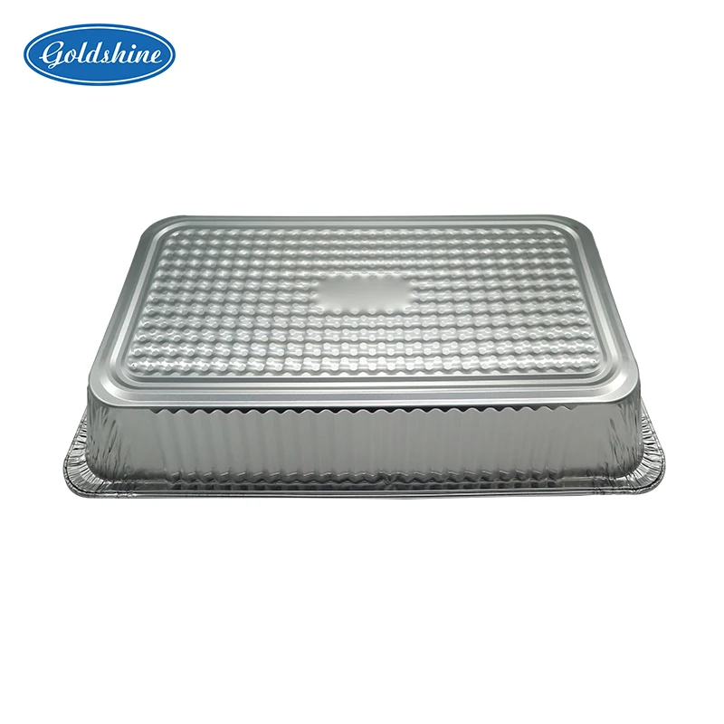 Recyclable aluminum foil container tray pans plate for food