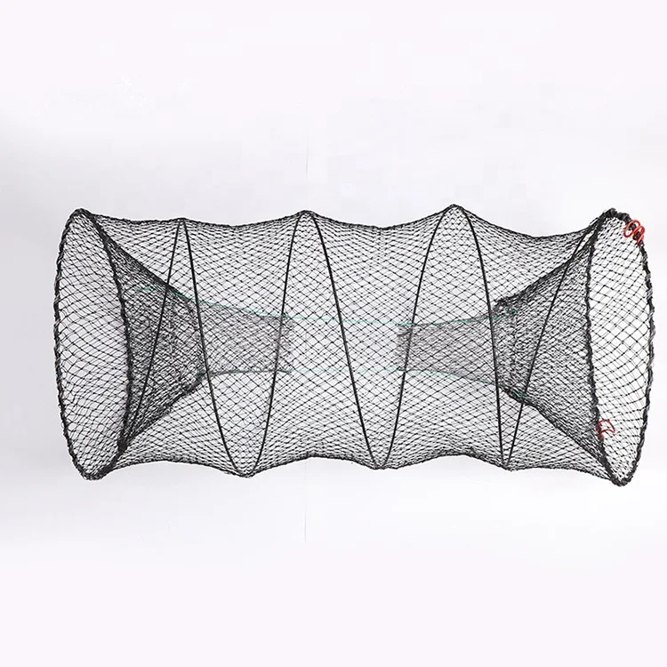 Pe/nylon Long Trap Fishing Monofilament Cage Cast Cage Fishing Farming Nets Sale Shrimp Trap Green Crabs Traps for River Fishing