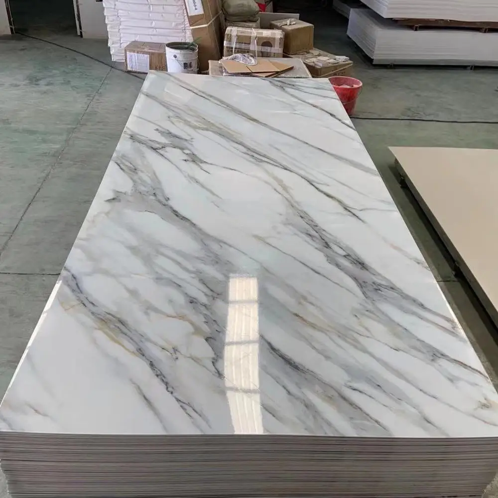 Soundproof uv wall panel pvc marble sheet