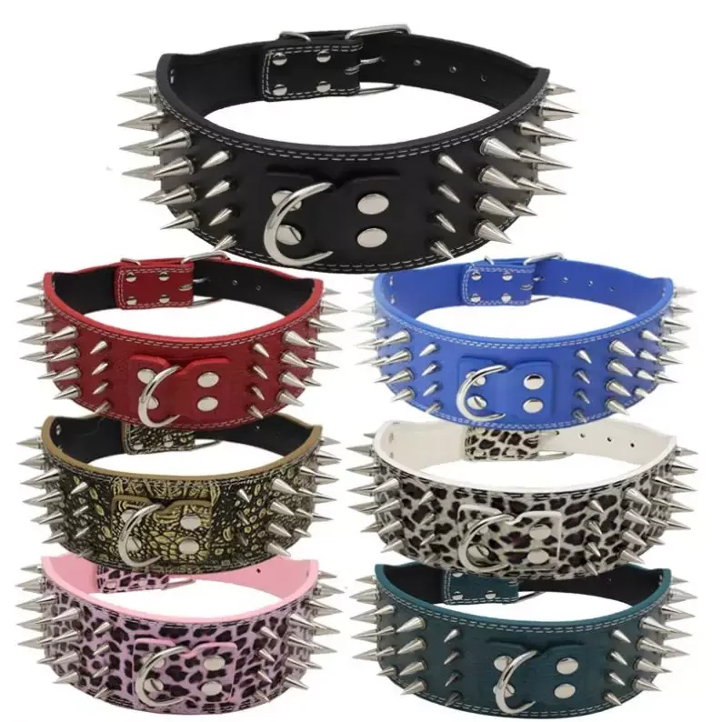 China Pet collar Supplies 2 Inch Spike Dog Collars For Large Dog Spiked Collar