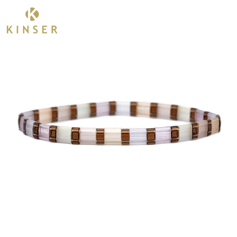 China Sale Manufacturer supplier 2020 new small tila bead bracelet handmade beaded bracelet