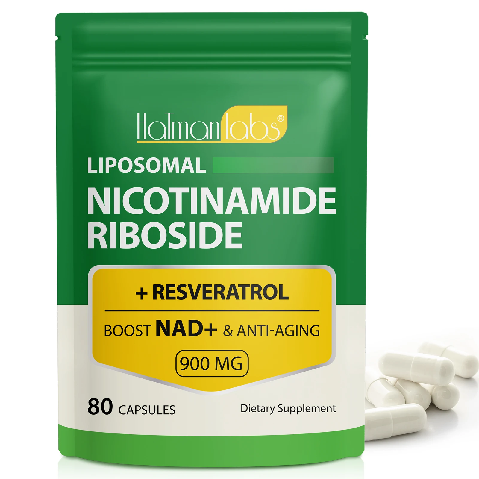 Hatmanlabs antioxidant anti aging nad nicotinamide riboside supplement capsules liposomal nad capsule nad supplement