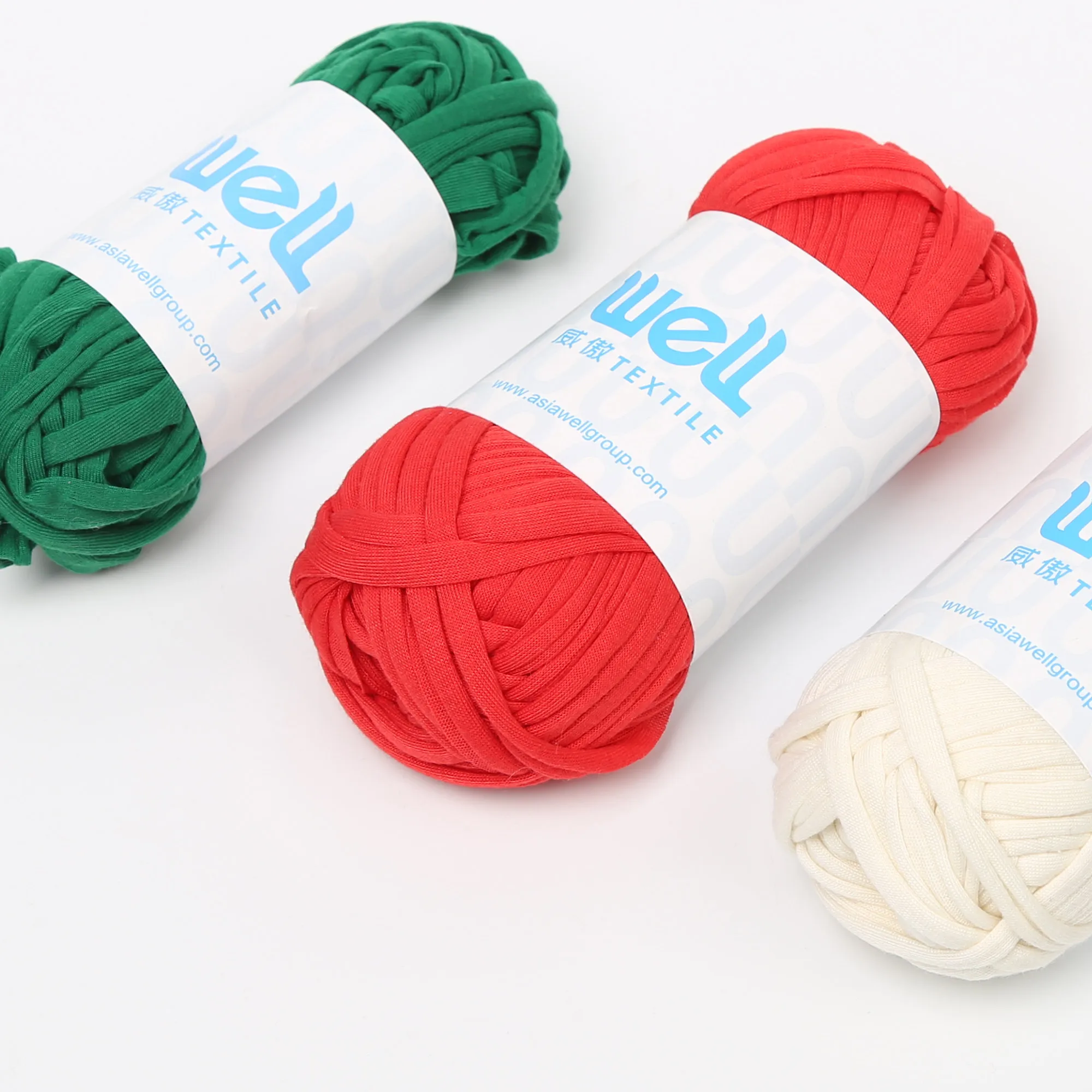 Environmental protection super soft T shirt cotton yarn with good skin ribbon yarn for hand knitting