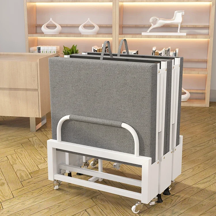 Best made in China twin Adjustable Sleeper wheels Compact Rollaway folding cot beds with Sturdy Steel Frame