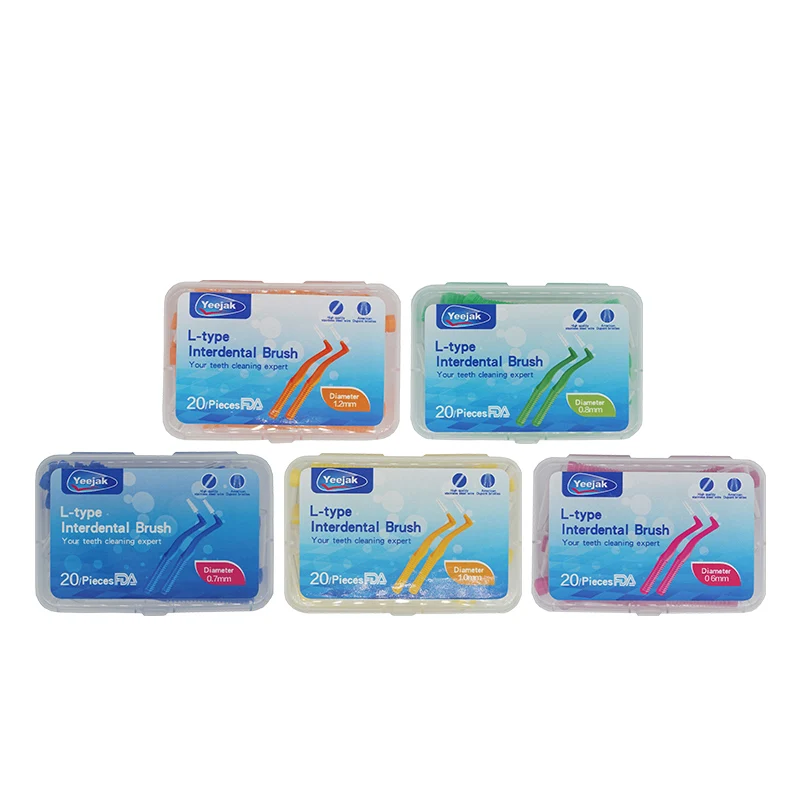 Лидер продаж, межзубная щетка, пластиковый производитель, L-образные ортодонтические скобы, фабричные стоматологические рекламные подарки, 160 шт., 0,8 мм