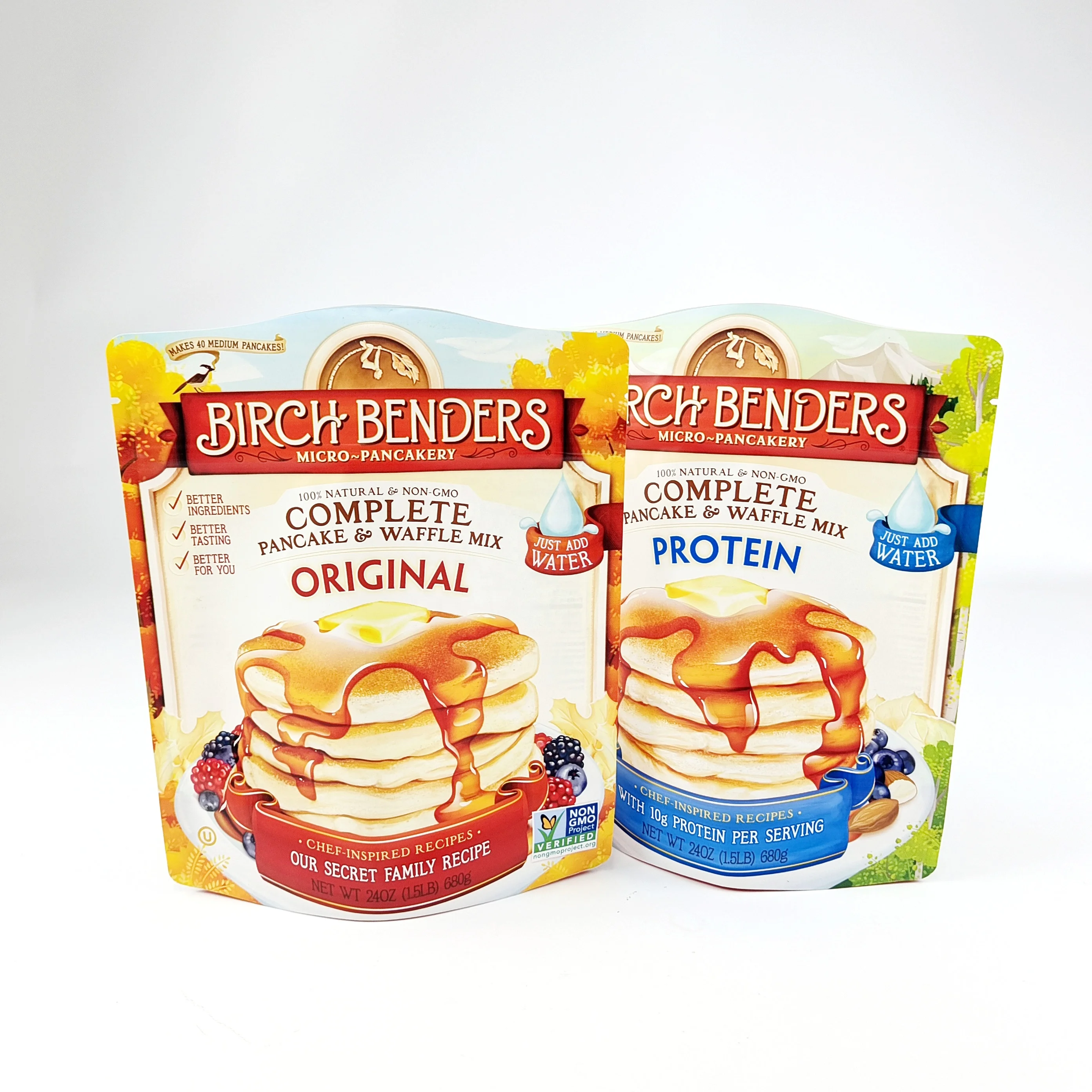 Custom Moisture Proof Plastic Stand Up Doypack Bag For Dried Fruit Pancake Waffle Mix Protein DoyPack With Zipper Package